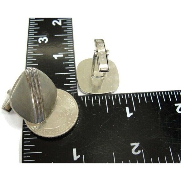 Pioneer Cufflinks Silver Tone Wedding Tux Vintage IOB - Picture 12 of 16